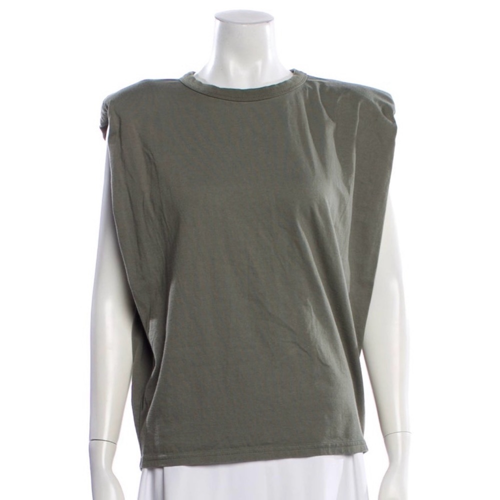 Frankie Shop Sleeveless Padded-Shoulder Tee